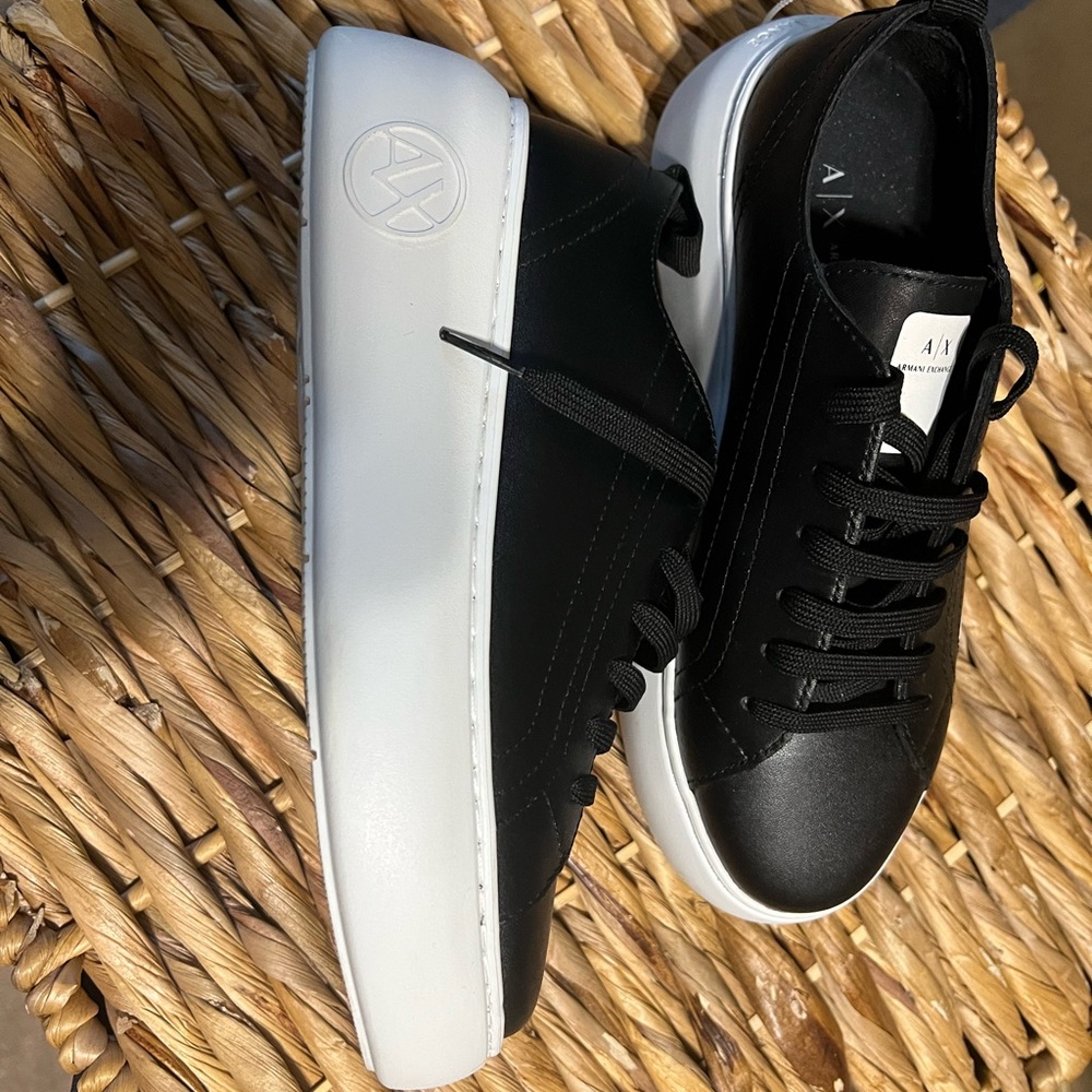 Armani Exchange Black and White Sneakers